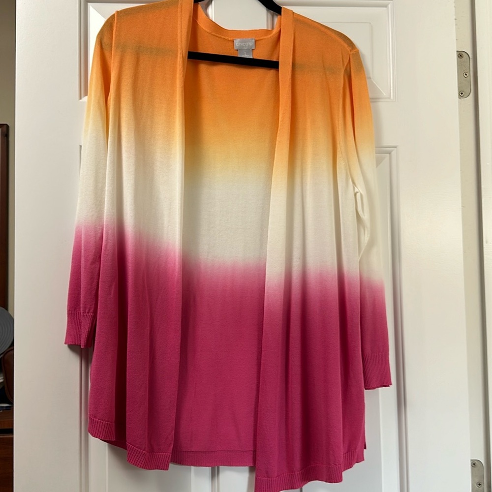 Chicos new never worn tie dye open cardigan sweater!